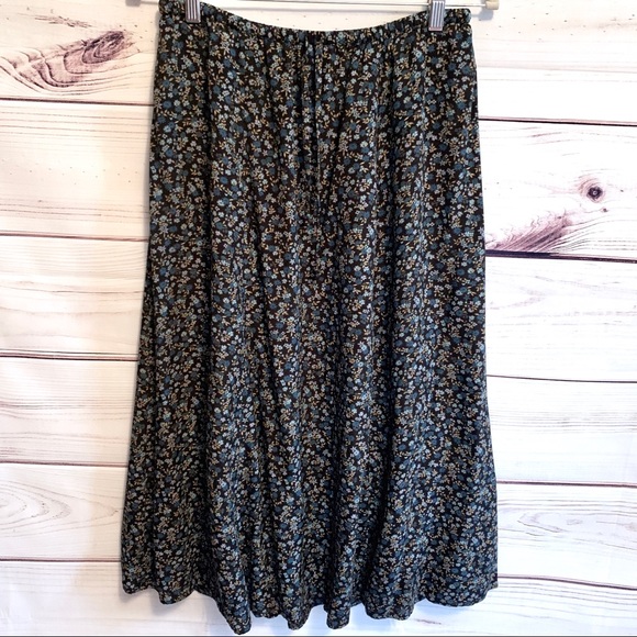 L.L. Bean Dresses & Skirts - LL Bean Floral Boho Maxi Skirt Blue